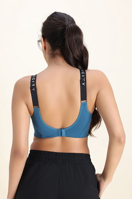 Zelocity Medium Impact Sports Bra - Saxony Blue — image 4
